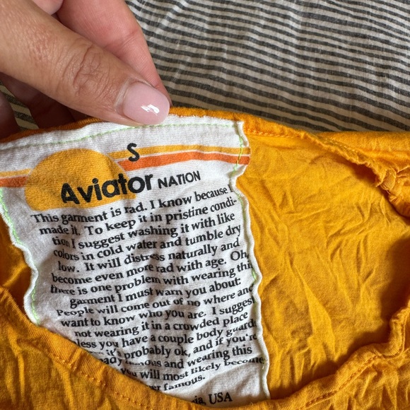 Aviator Nation Vibrant Orange Tee - Picture 2 of 4